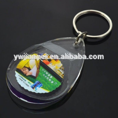 Acrylic water-drop keyring with custom logo